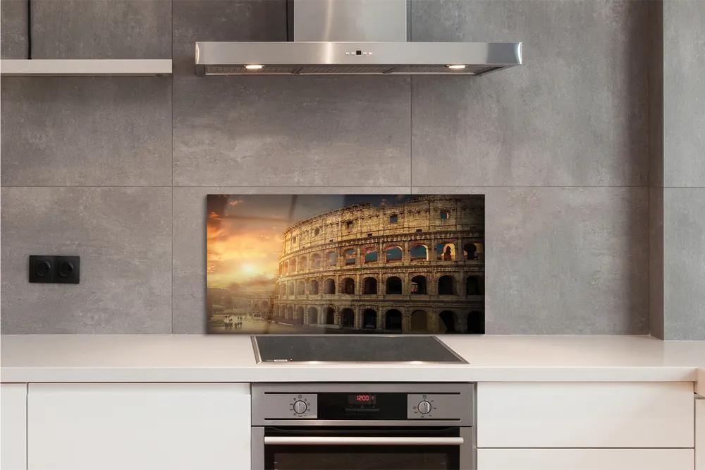Rivestimento parete cucina Tramonto del Colosseo di Roma 100x50 cm