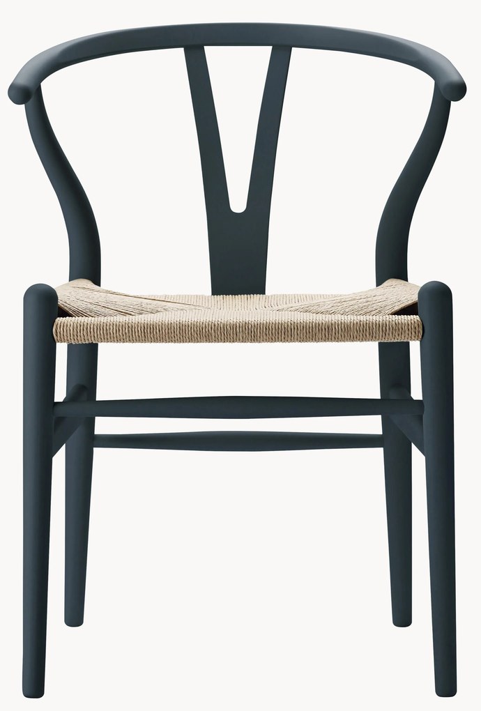 Sedia in legno con seduta intrecciata Wishbone CH24