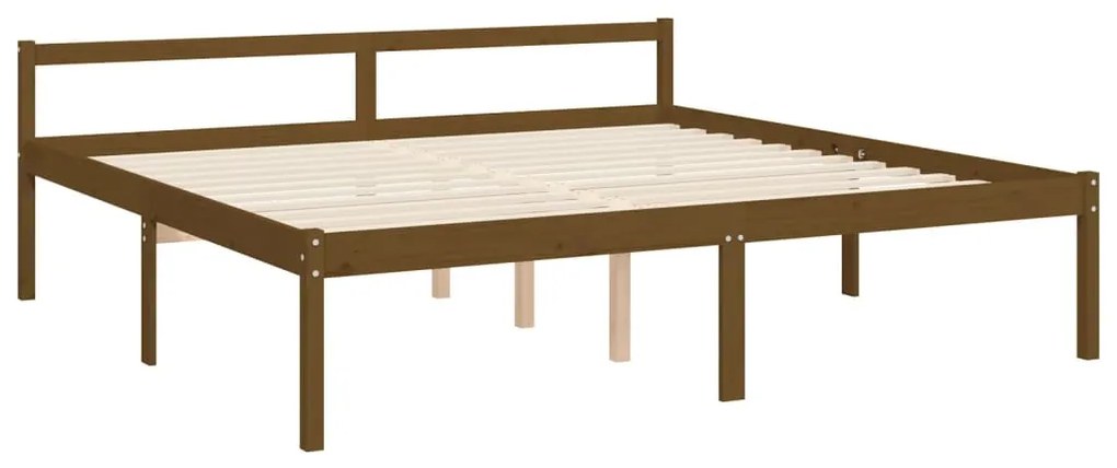 Letto per Anziani con Testiera Miele 200x200 cm Legno Massello