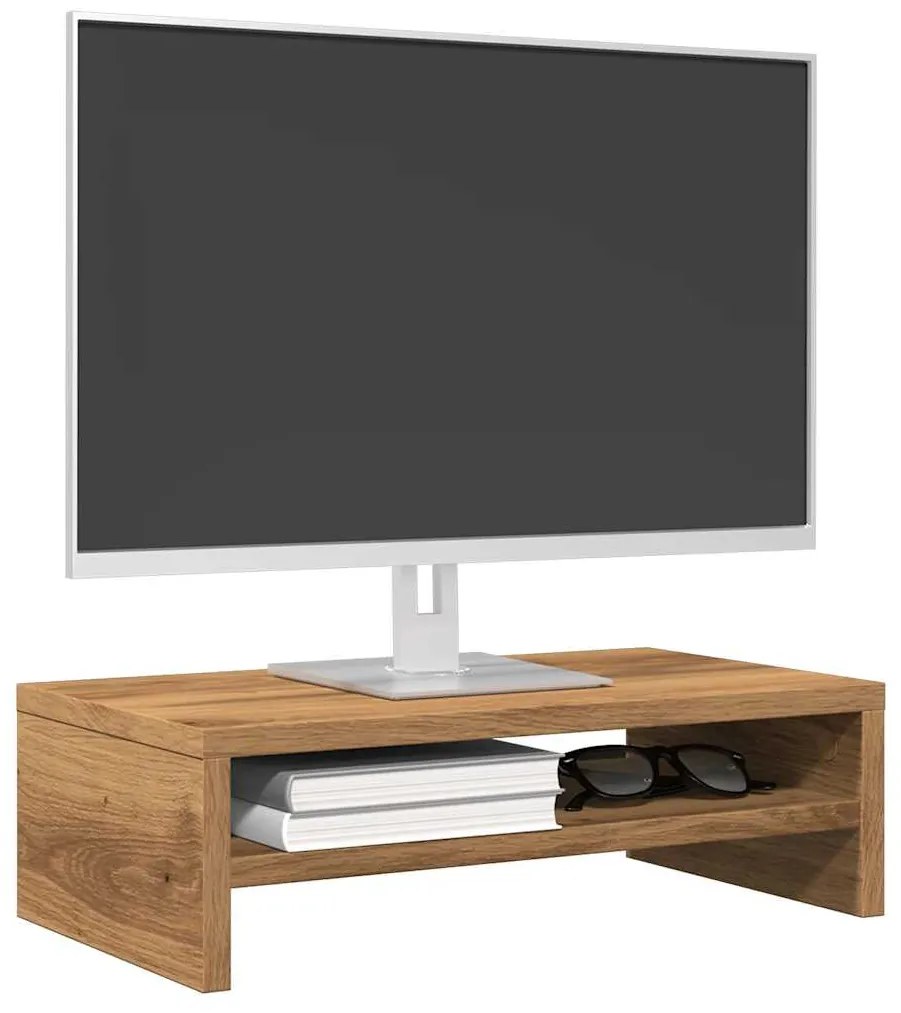 Supporto Monitor Rovere Artigianale 42x24x13 Cm Multistrato /