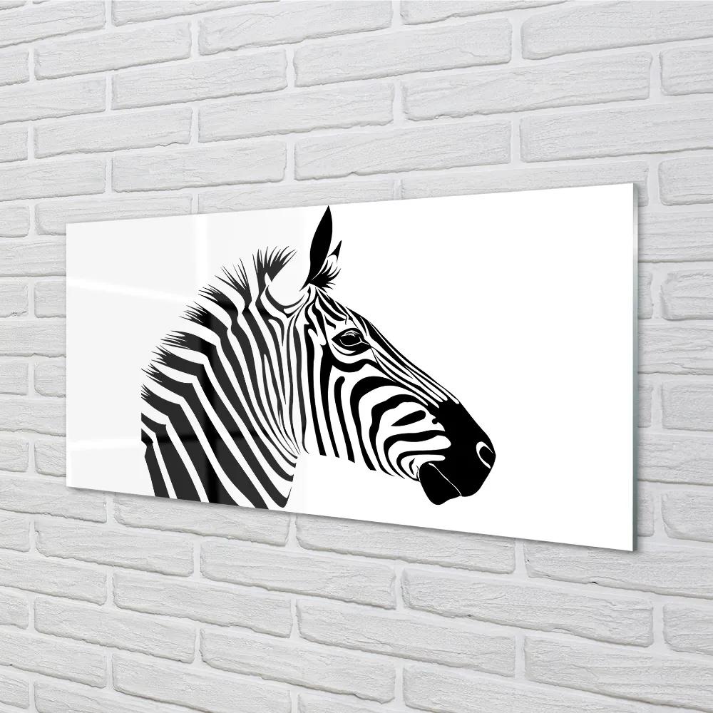 Quadro su vetro acrilico Illustrazione zebra 100x50 cm