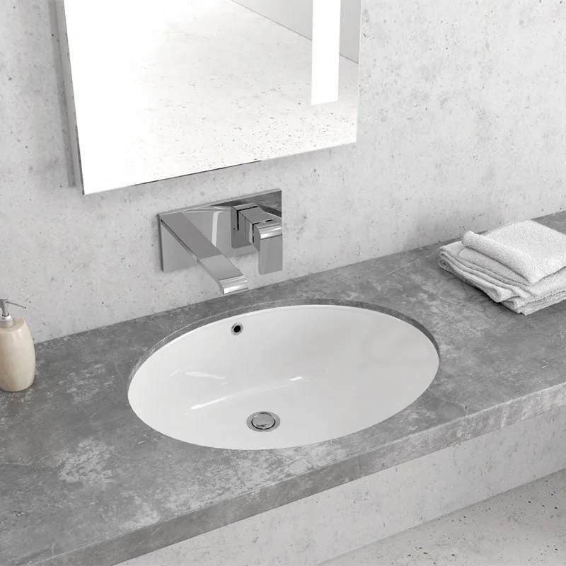 Lavabo Sottopiano 57x44 Cm Karag "Hilton" Bianco Lucido