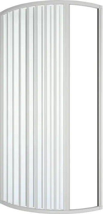 Box doccia 75x75 circolare a soffietto in PVC bianco apertura laterale e chiusura calamitata Teti