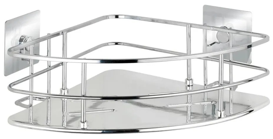WENKO 23856800-Mensola TURBO-LOC QUADRO ED. 27,5x19,3 cm acciaio inox/lucido. cromato