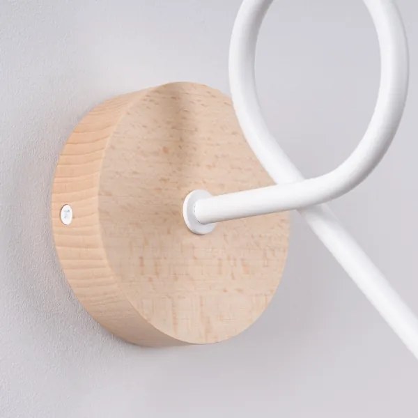 Sollux SL.1473 - Applique EMBER 1xE27/15W/230V bianco/beige/faggio