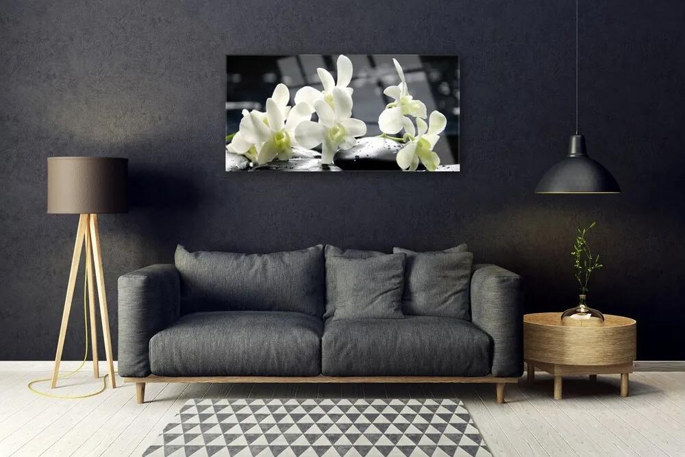 Quadro acrilico Pianta dell'orchidea del fiore 100x50 cm