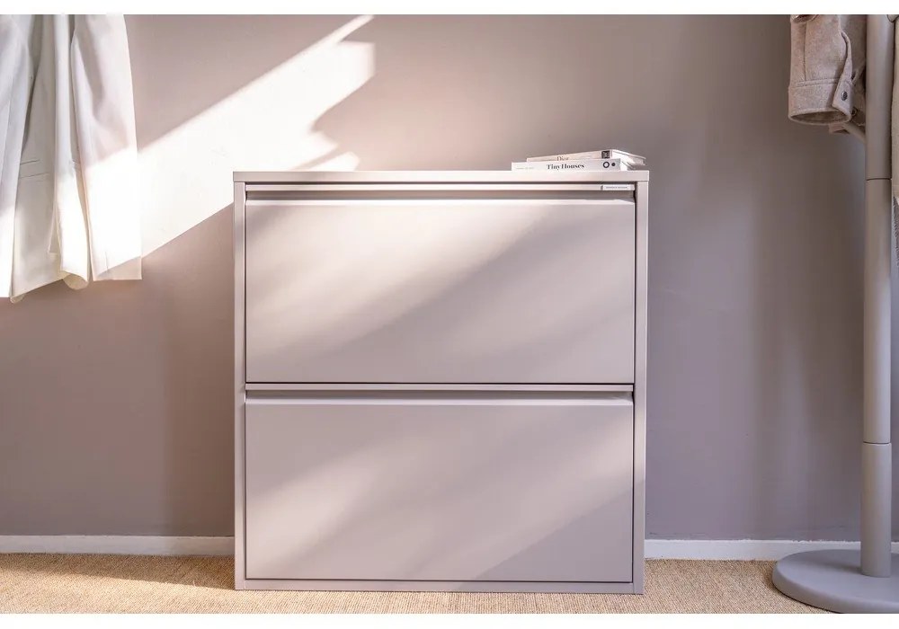 Scarpiera in metallo grigio-beige Billy - Spinder Design