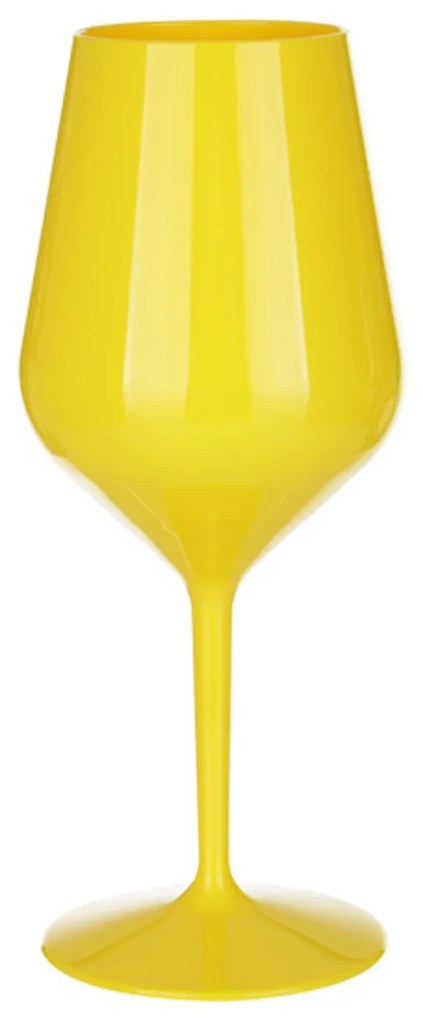 Calice vino in plastica 470 ml giallo