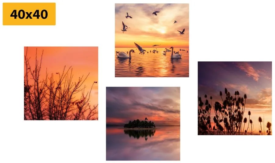 Set di quadri – Natura in versione romantica