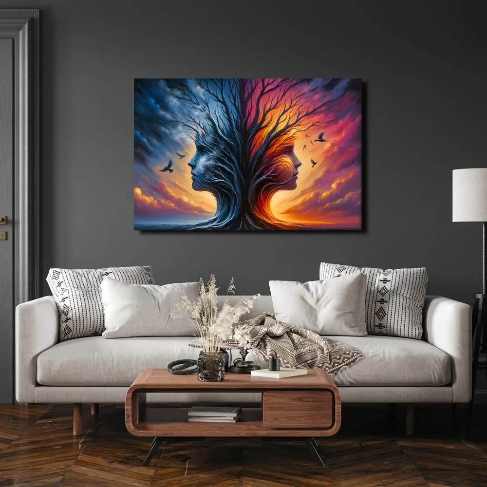 Quadro su tela – Albero della vita e volti