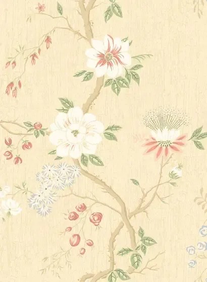 Tapete Camellia von Cole and Son - Coral/ Sage