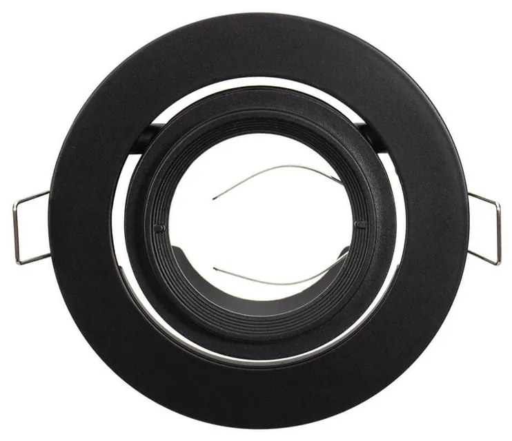 Portafaretto GU10 e MR16 Orientabile Tondo Foro Ø95mm Nero