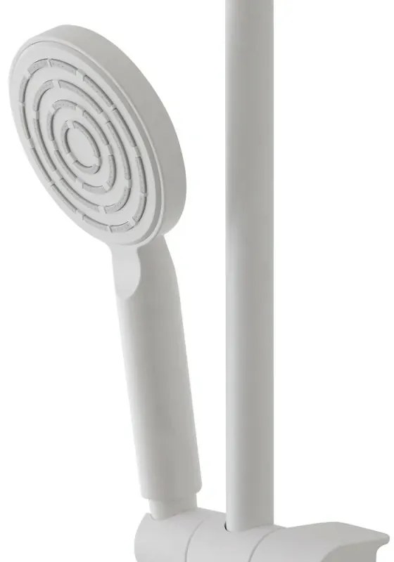 Saliscendi doccia 70 cm regolabile con doccetta tonda in ABS bianco opaco Hidra