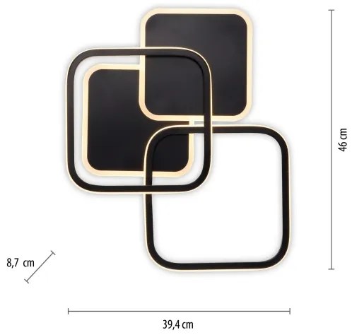 Leuchten Direkt 14117-18 - Plafoniera LED SEVENT LED/36W/230V nero