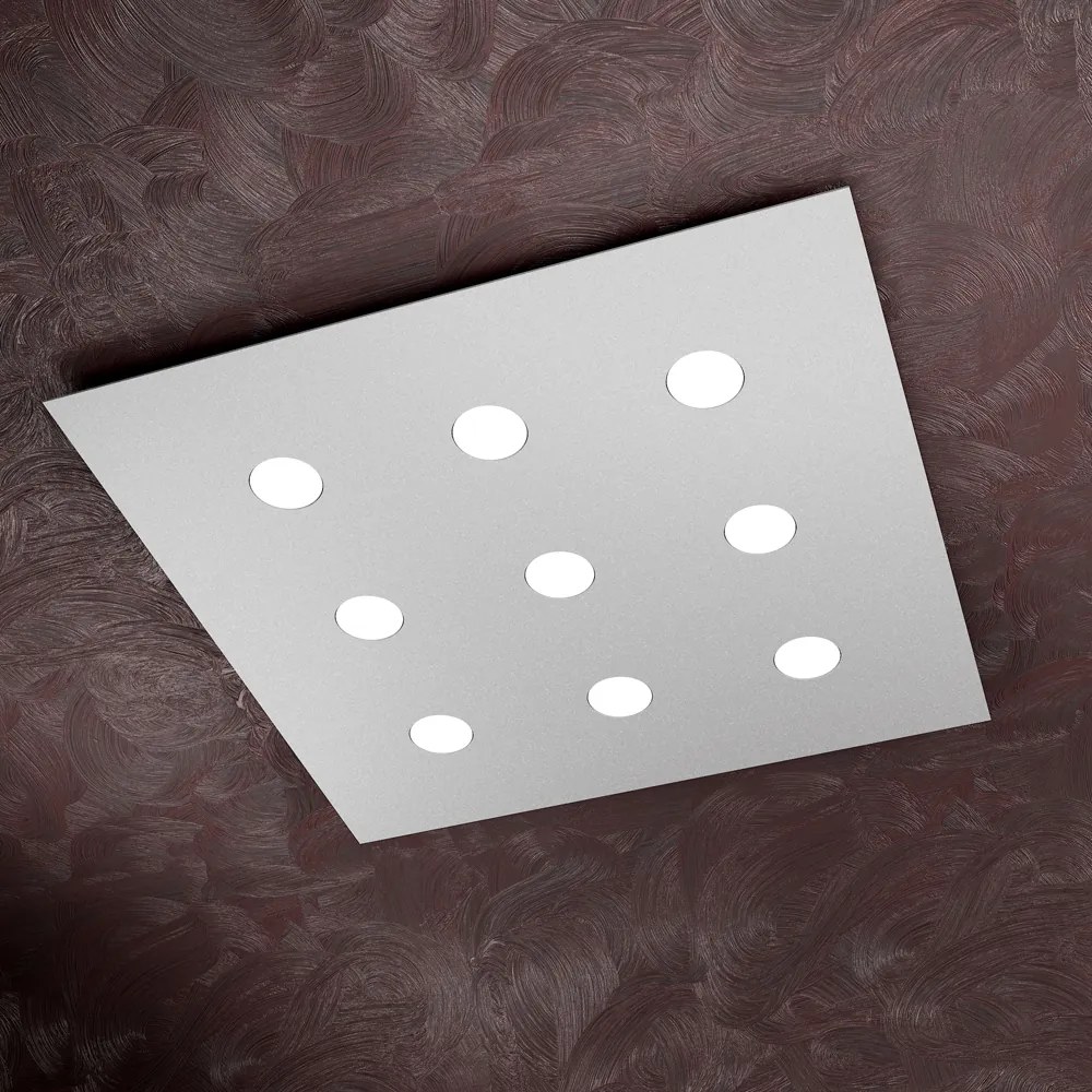 Plafoniera Moderna Area Metallo Grigio Metallo 9 Luci Gx53