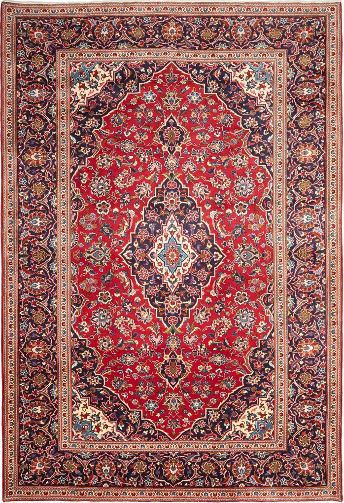 Kashan Tappeto persiano 210 x 300 Rosso (Iran) Annodato A Mano