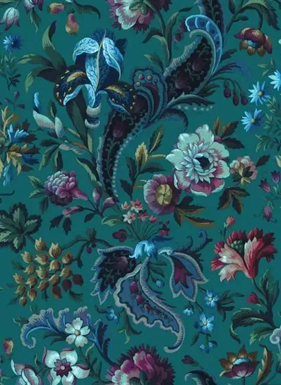 House of Hackney Carta da parati Florika - Petrol