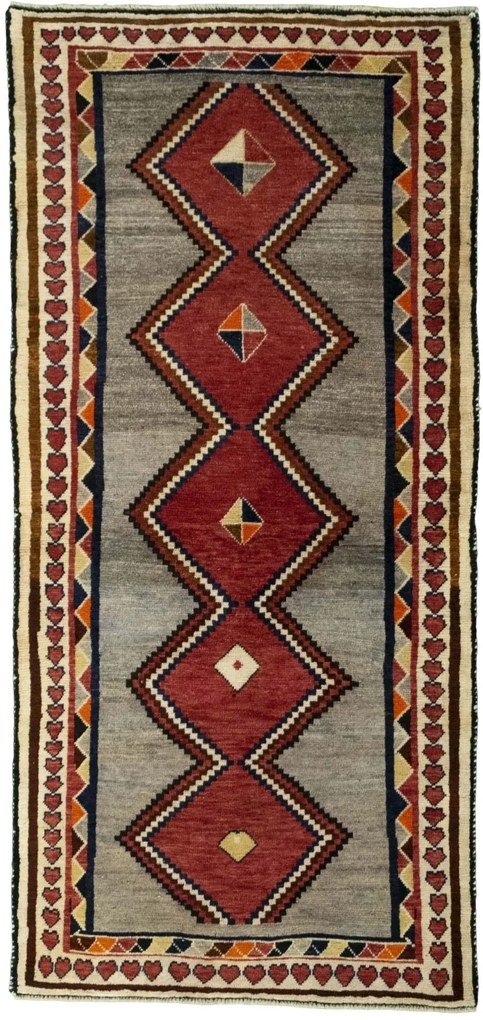 Gabbeh Tappeto 90x200 Nero (Iran) Annodato A Mano