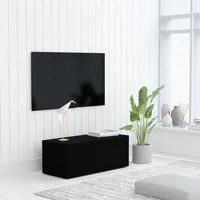 Mobile TV Nero 80x34x30 cm in Truciolato