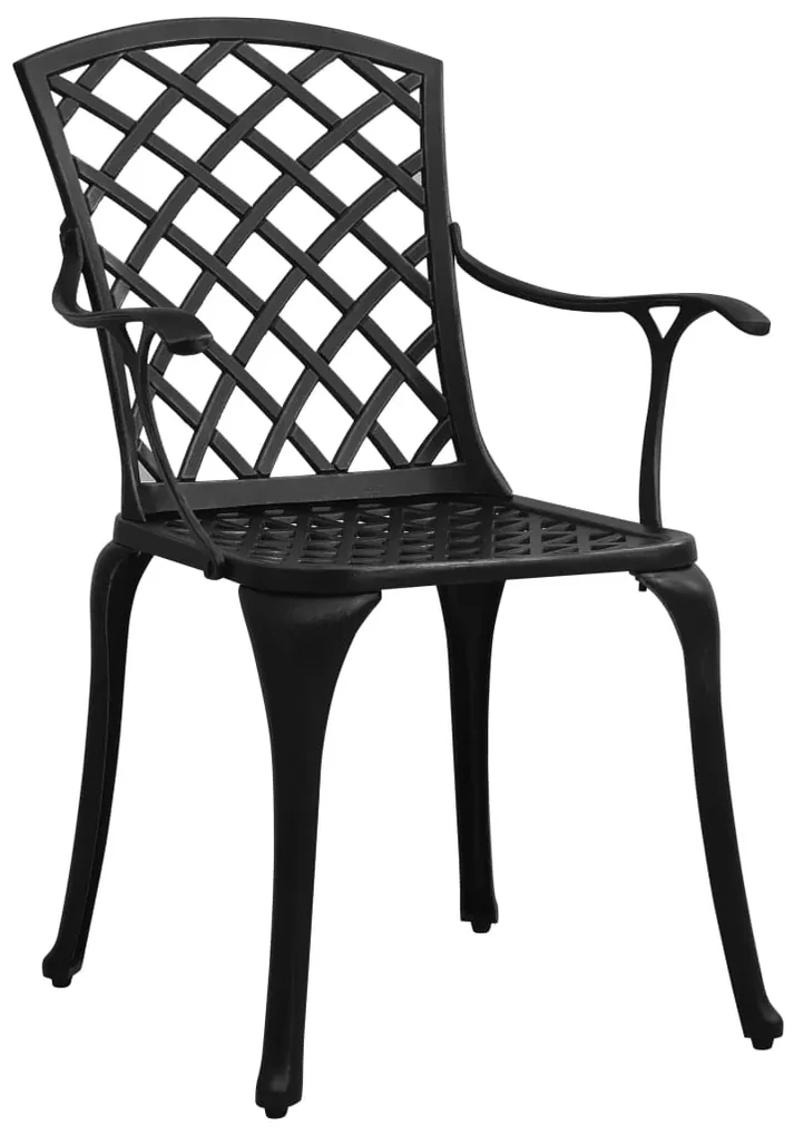 Set da bistrot 3 pz in alluminio pressofuso nero