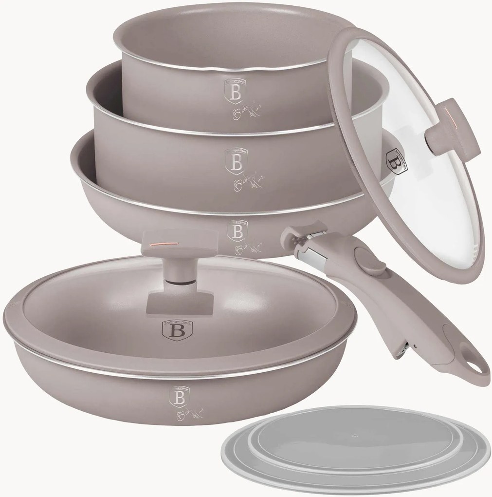 Batteria di pentole Taupe, set da 9