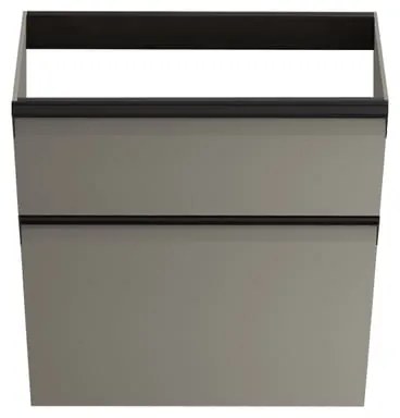 Mobile da bagno sospeso sotto lavabo Fusion L 59.5 x H 60 x P 45.5 cm grigio opaco, 2 cassetti