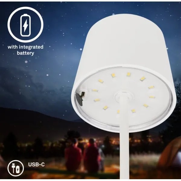 Briloner 7423016 - Lampada da tavolo LED dimmerabile ricaricabile 2,6W 5V IP44 b