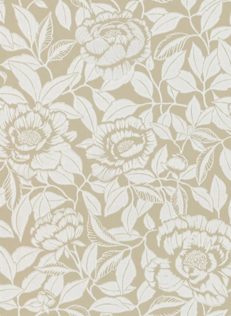 Långelid / von Brömssen Carta da parati My Peony Garden - Chalk White