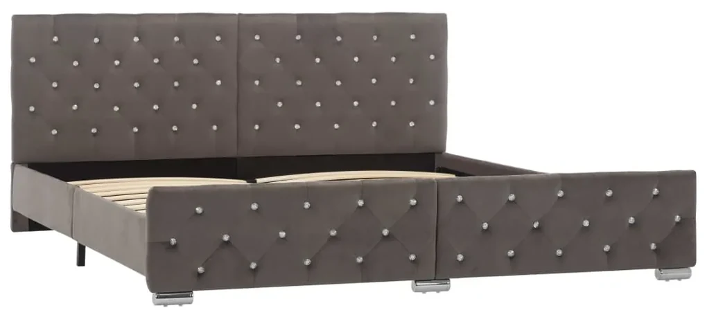 Giroletto grigio in velluto 180x200 cm
