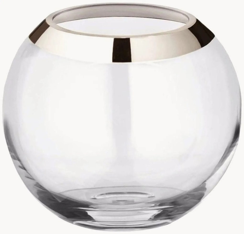 Vaso in cristallo soffiato con bordo in platino Mirinde