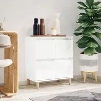 Credenza Bianco Lucido 60x35x70 cm in Legno Multistrato 821158