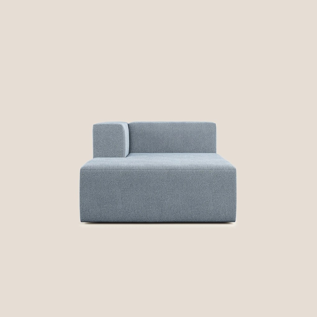 Nettuno modulo chaise longue in morbido tessuto bouclè T07