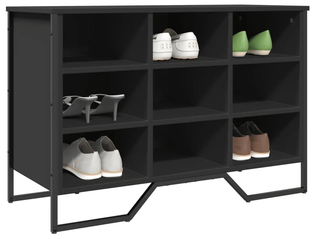 Scarpiera Nera 90x38x61,5 Cm İn Truciolato /