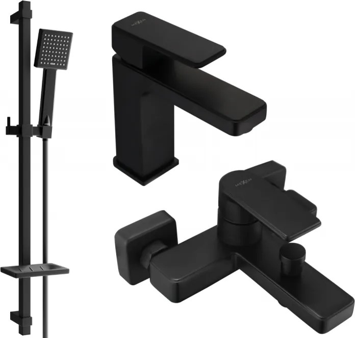 Mexen Mino DQ45 set da bagno, nero - 72403DQ45-70