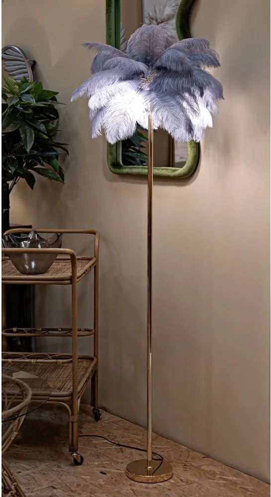 Lampada da terra grigia-oro (altezza 160 cm) Palm - Mauro Ferretti