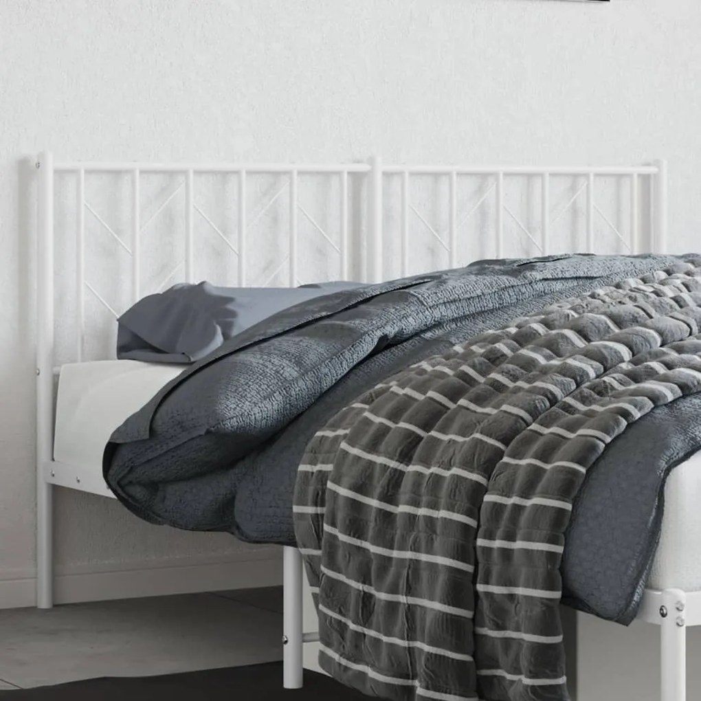 Testiera İn Metallo Bianco 150 Cm /