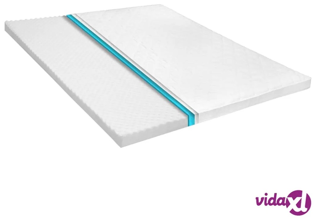 vidaXL Coprimaterasso 140x200cm Schiuma a Freddo Superficie a Onde 7cm