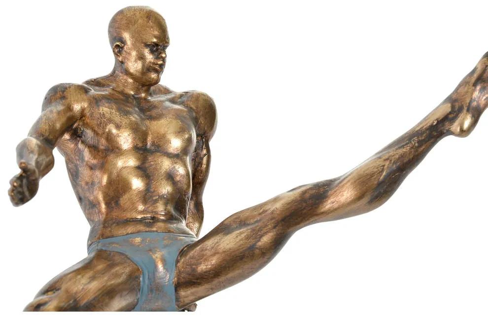 Statua ginnasta sul mondo DKD Home Decor Mondo Dorato Resina Moderno (29 x 16 x 33 cm)
