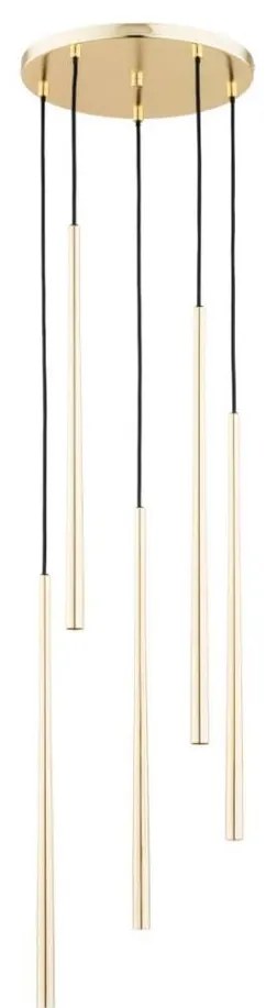 Lampadario a sospensione con filo CARMEN 5xG9/40W/230V d.30 cm oro