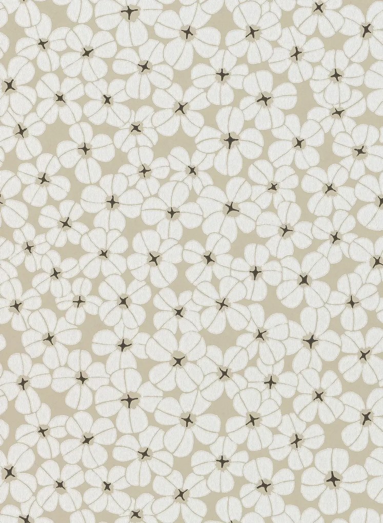 Långelid / von Brömssen Carta da parati Flower Shower - Chalk White