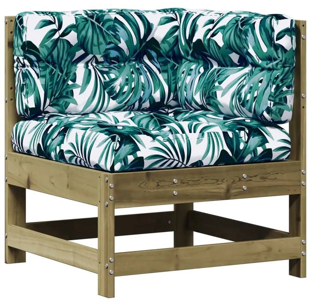 Set divani da giardino 4pz con cuscini legno impregnato di pino