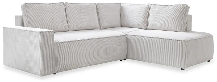 Divano letto angolare in velluto a coste bianco Brave Dave - Miuform