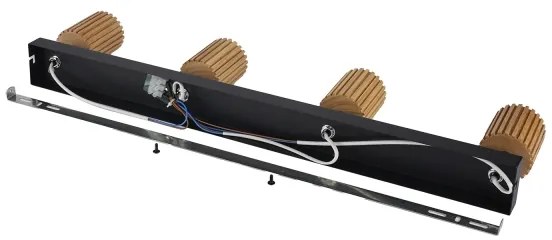 Brilagi - Faretto MODERN WOOD 4xGU10/8W/230V legno di caucciù/nero