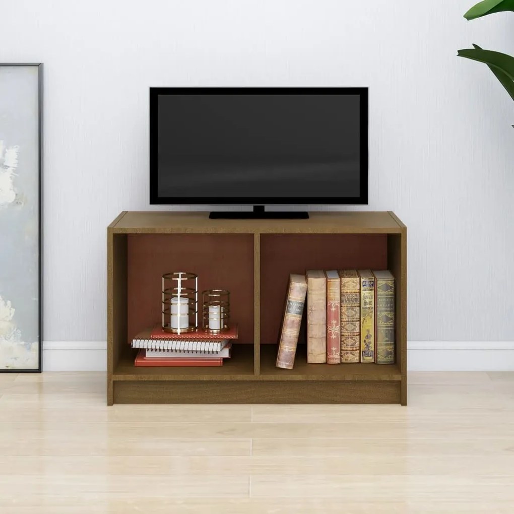 Mobile porta tv marrone miele 70x33x42 cm in legno di pino