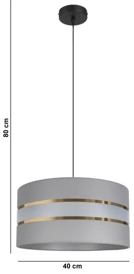 Lampadario su corda   CORAL 1xE27/60W/230V d. 40 cm grigio