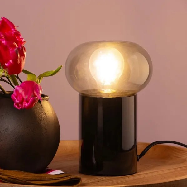 Brilliant - Lampada da tavolo KNUT 1xE27/25W/230V nero/limpido