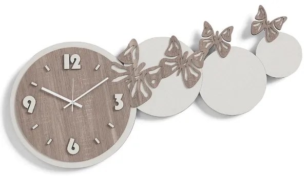 Orologio da parete legno laminato moderno 80x40 TRS - FARFALLE 2