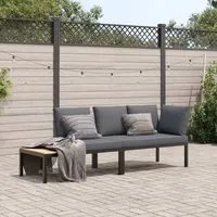 Set Divani da Giardino 2 pz con Cuscini in Alluminio Nero 3283684