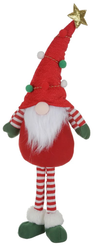 Gnomo Natale in piedi 65 cm rosso