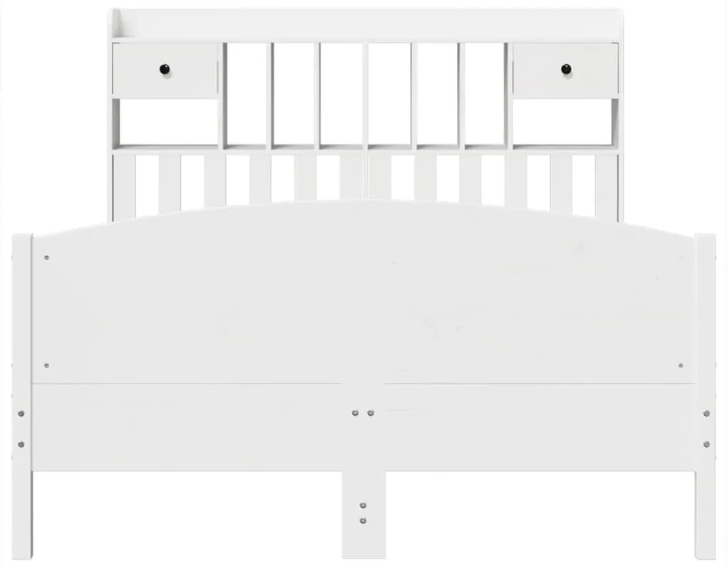 Letto libreria senza materasso bianco 160x200 cm legno di pino